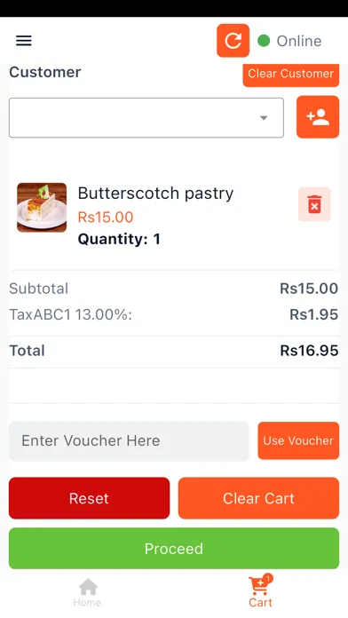 Screenshot di Kiwi POS