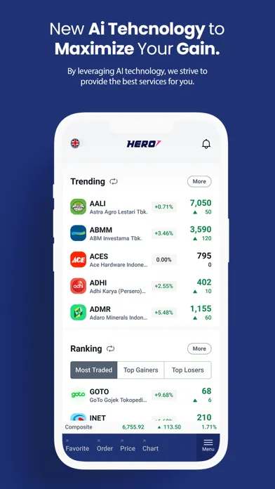 ภาพหน้าจอของ HERO Invest Saham & Reksadana