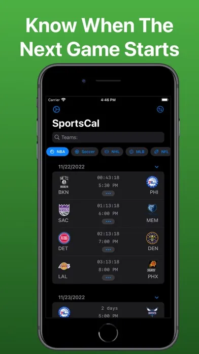 Zrzuty ekranu Sports Tracker & Game Alerts