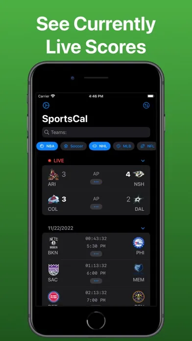 Zrzuty ekranu Sports Tracker & Game Alerts
