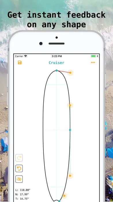Capturas de tela do iShaper: Custom Surfboards