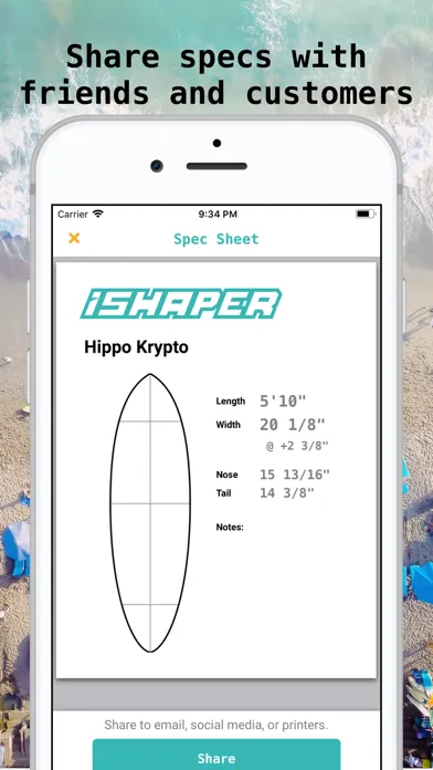 Capturas de tela do iShaper: Custom Surfboards