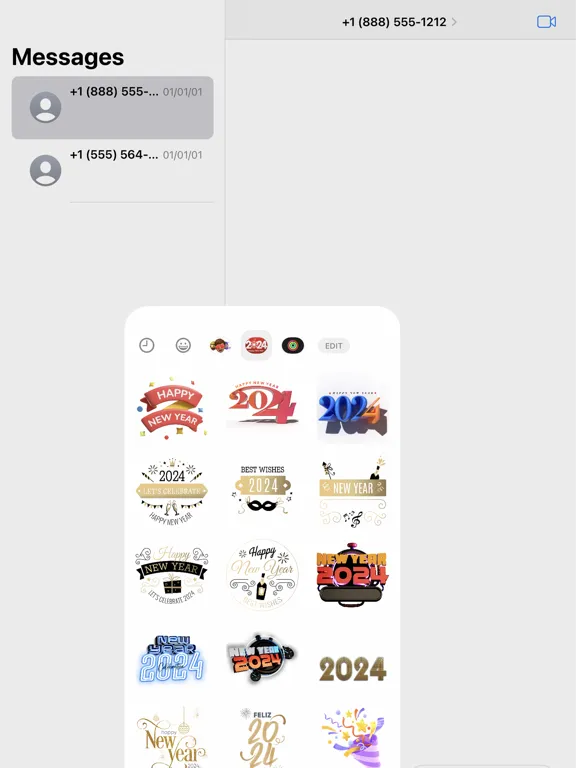 تصاویر 2025 Happy New Year Stickers iPad