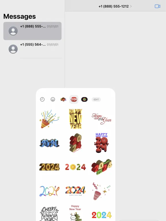 تصاویر 2025 Happy New Year Stickers iPad