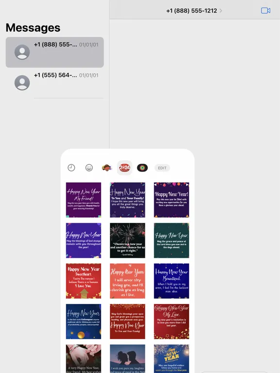 تصاویر 2025 Happy New Year Stickers iPad