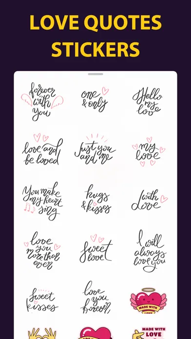 Capturas de pantalla de The Love Quotes Stickers