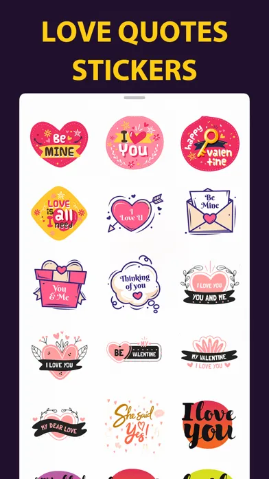 Capturas de pantalla de The Love Quotes Stickers