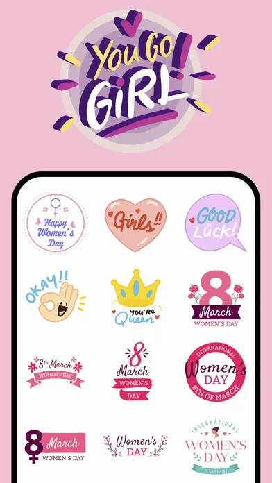 Women's Day Stickers - Go Girl应用截图