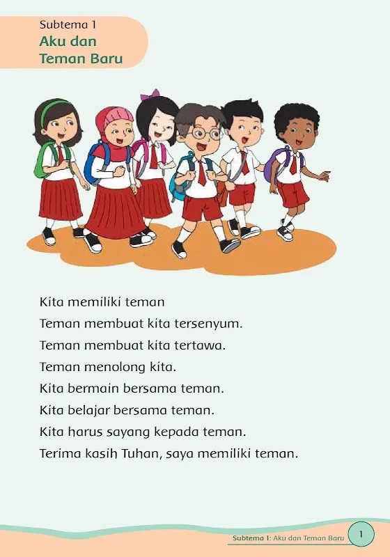Buku Kelas 1 Tema 1 K13应用截图