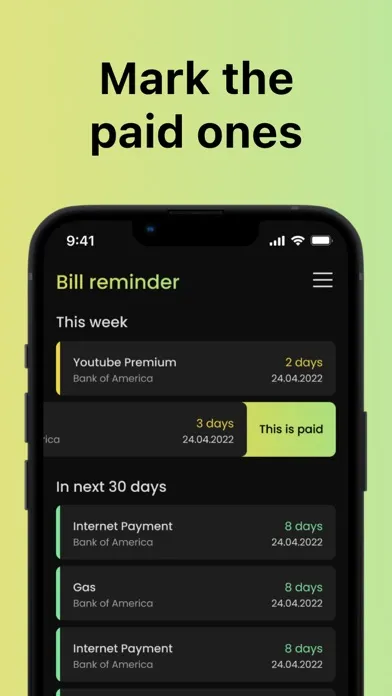 Bill & subscription tracker স্ক্রিনশট