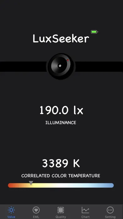 Tangkapan layar LuxSeeker -  BLE LightMeter