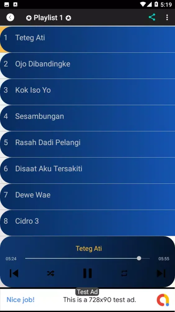 Ảnh chụp màn hình của Lagu Damara De Mp3 Offline