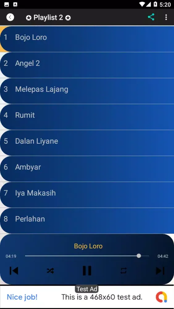 Ảnh chụp màn hình của Lagu Damara De Mp3 Offline