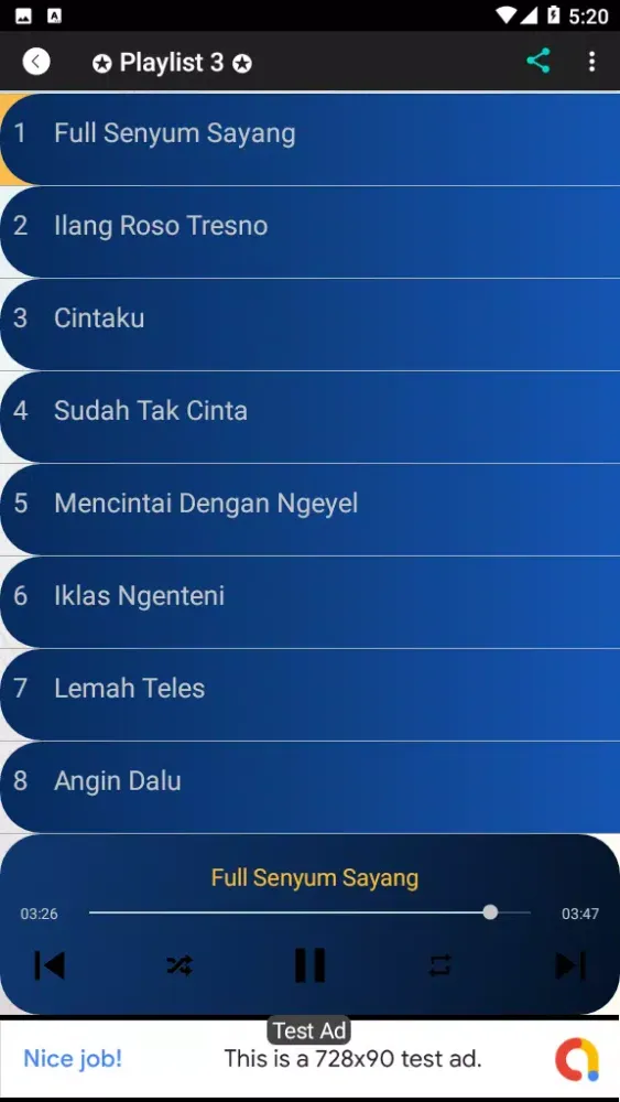 Ảnh chụp màn hình của Lagu Damara De Mp3 Offline