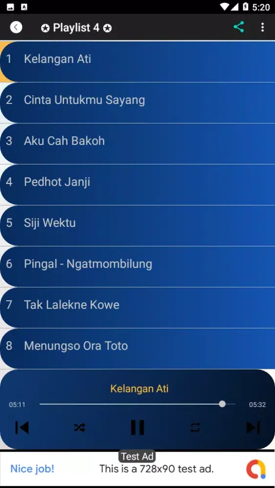 Ảnh chụp màn hình của Lagu Damara De Mp3 Offline