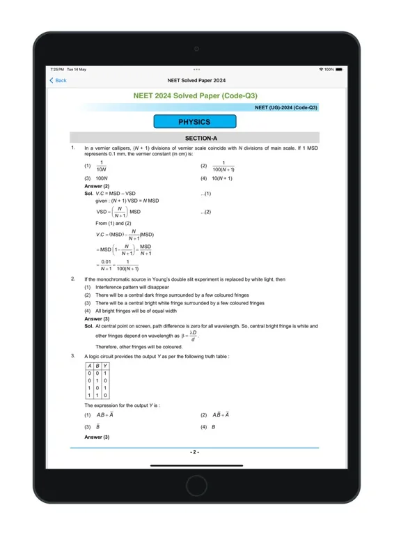 صور NEET Solved Papers iPad 