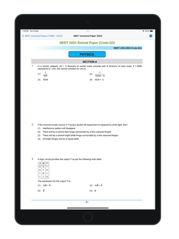 صور NEET Solved Papers iPad 
