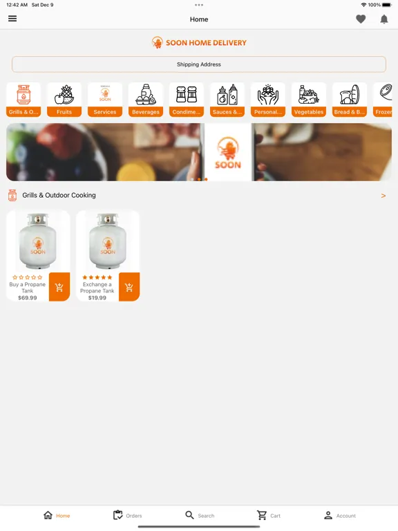 Tangkapan layar Soon Home Delivery iPad 