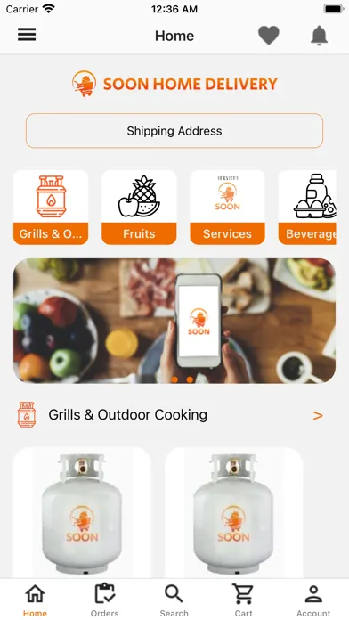 Tangkapan layar Soon Home Delivery