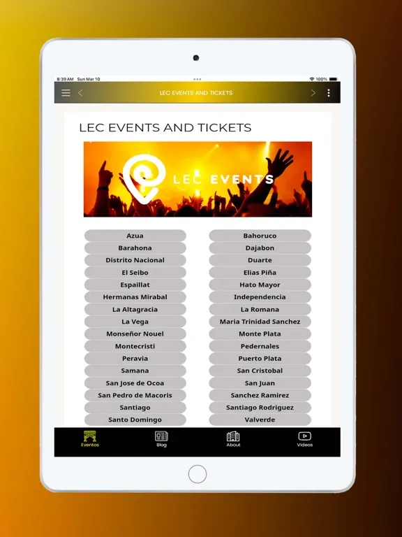Captures d'écran de Lec Events And Tickets iPad 