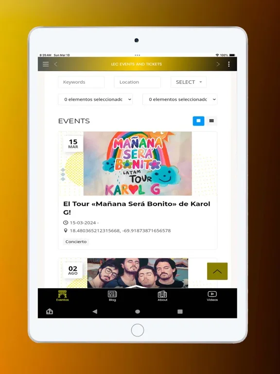 Captures d'écran de Lec Events And Tickets iPad 