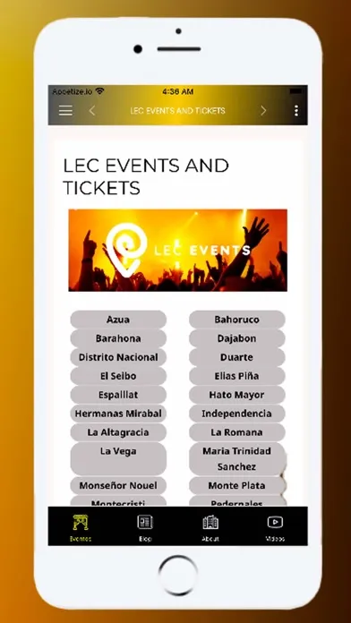 Captures d'écran de Lec Events And Tickets