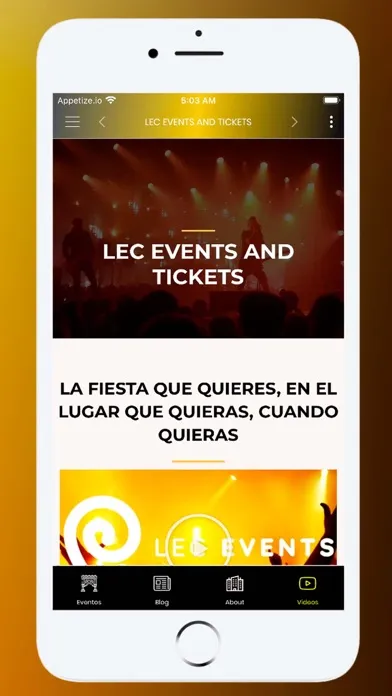 Captures d'écran de Lec Events And Tickets