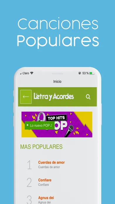 Capturas de tela do Letra y Acordes