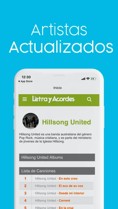 Capturas de tela do Letra y Acordes