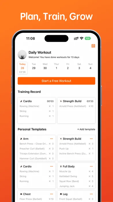 Workout & Calorie Tracker スクリーンショット