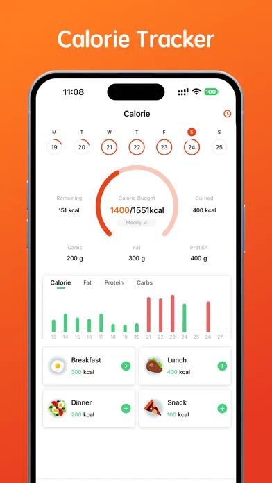 Workout & Calorie Tracker スクリーンショット