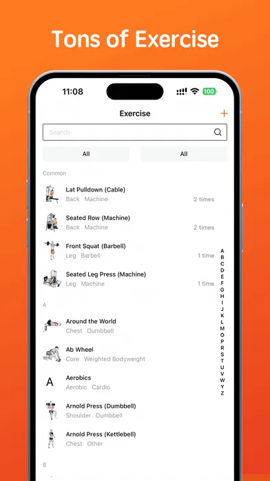 Workout & Calorie Tracker スクリーンショット