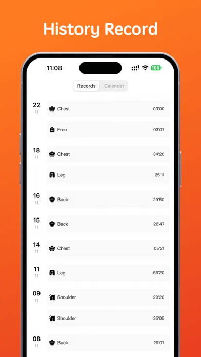 Workout & Calorie Tracker スクリーンショット
