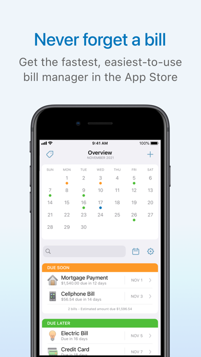 Chronicle - Bill Organizer Screenshots