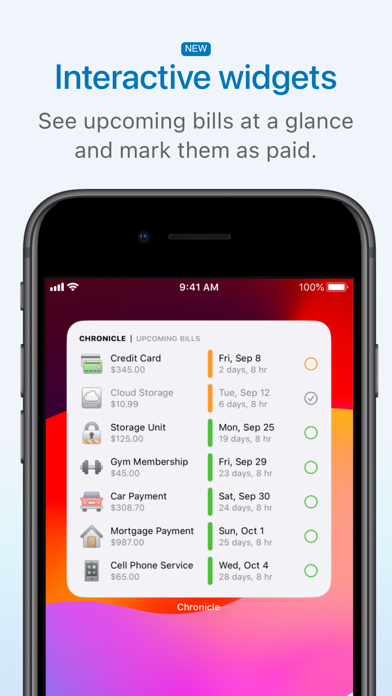 Chronicle - Bill Organizer Screenshots