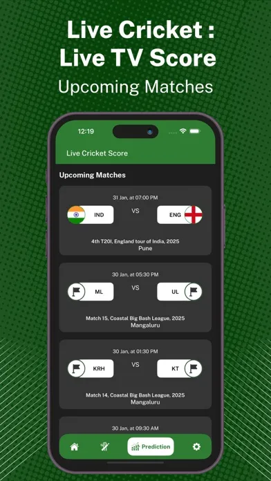 Captures d'écran de Live Cricket : Live TV Score