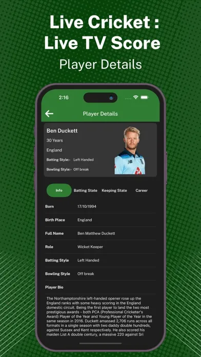 Captures d'écran de Live Cricket : Live TV Score