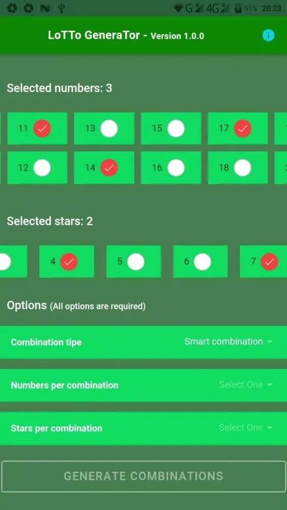 Capturas de tela do Universal generator of lottery