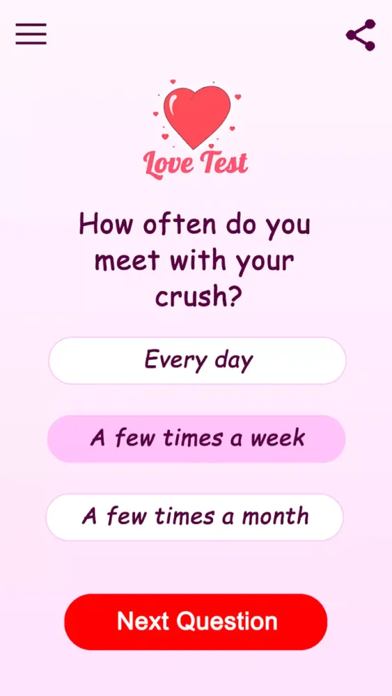 Tangkapan skrin Love Test - Compatibility Test