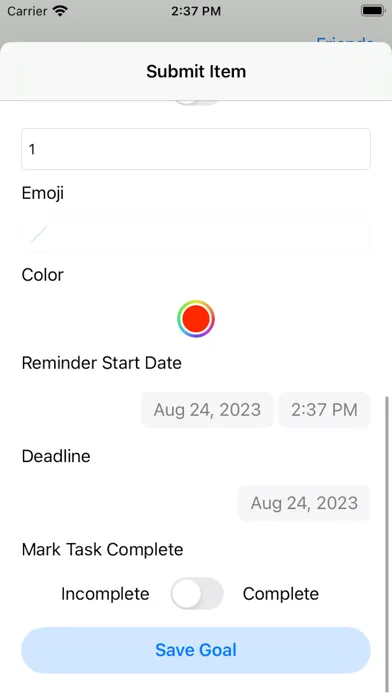 Zrzuty ekranu Custom Goal Tracking