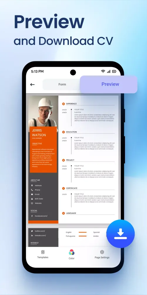 CV PDF: AI Resume, CV Maker Screenshots