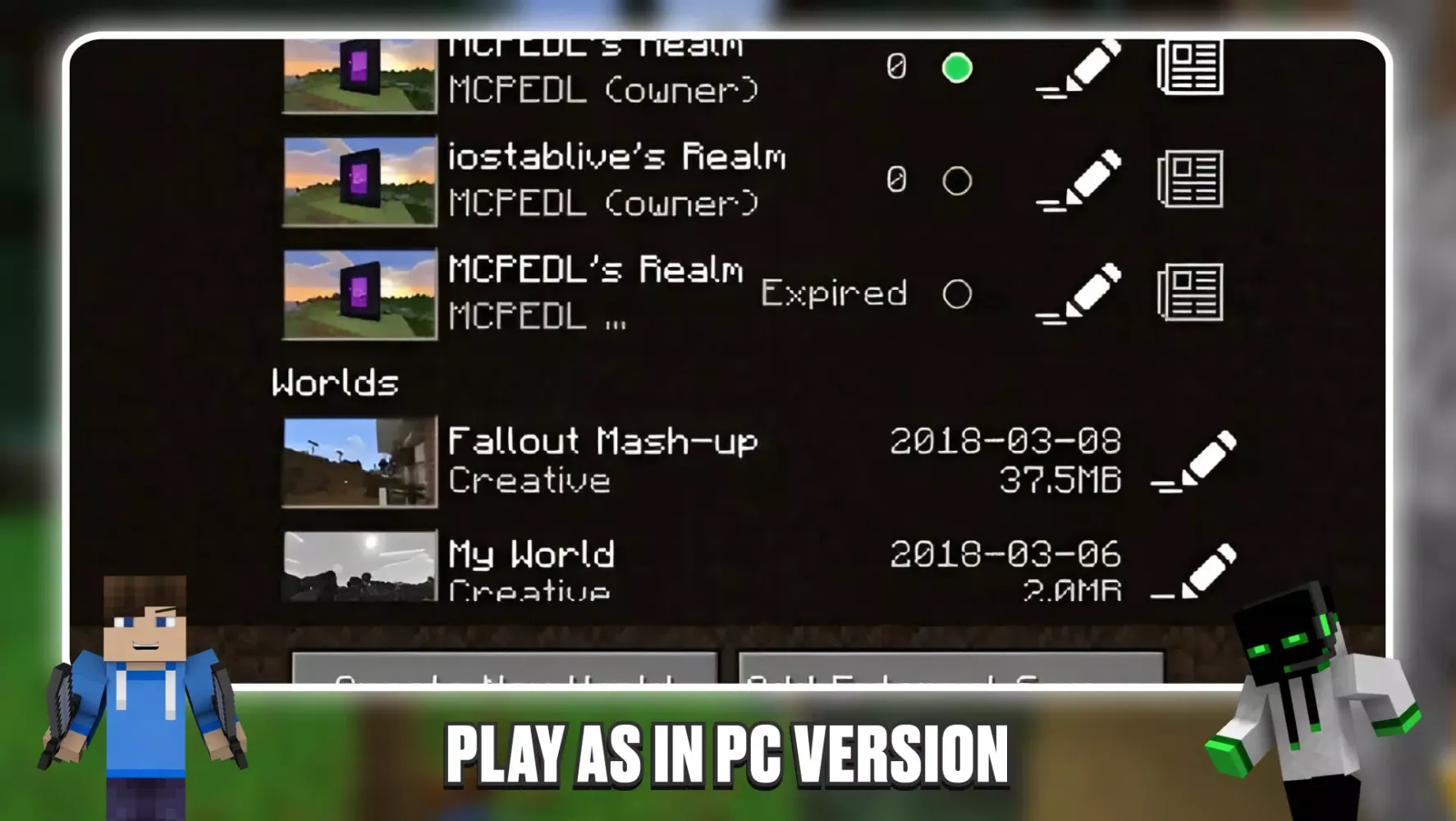 Ảnh chụp màn hình của Java Edition UI for Minecraft