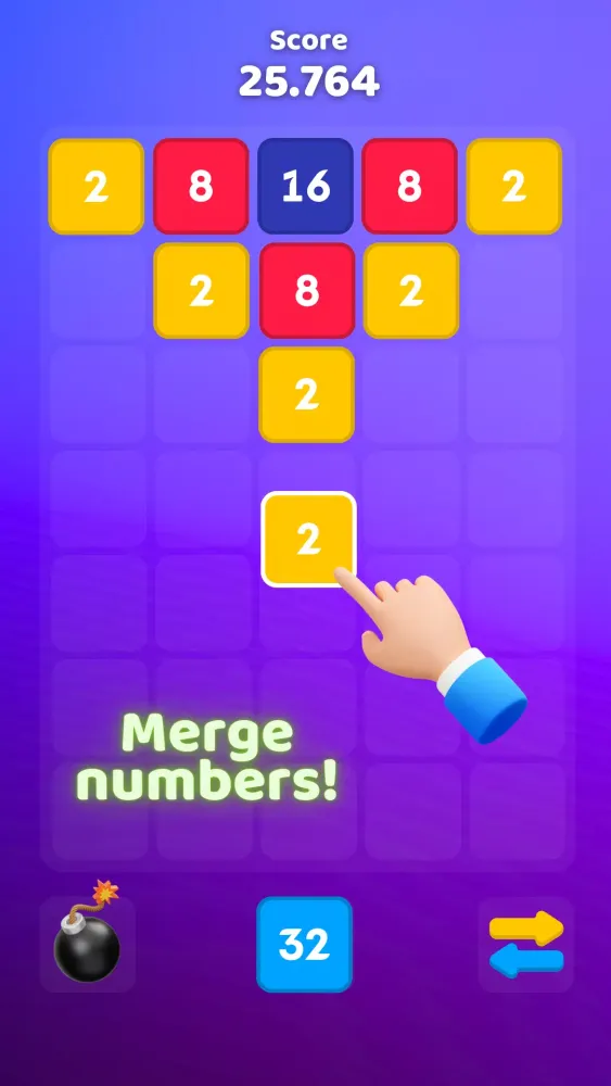 Tangkapan skrin Merge Block 2048