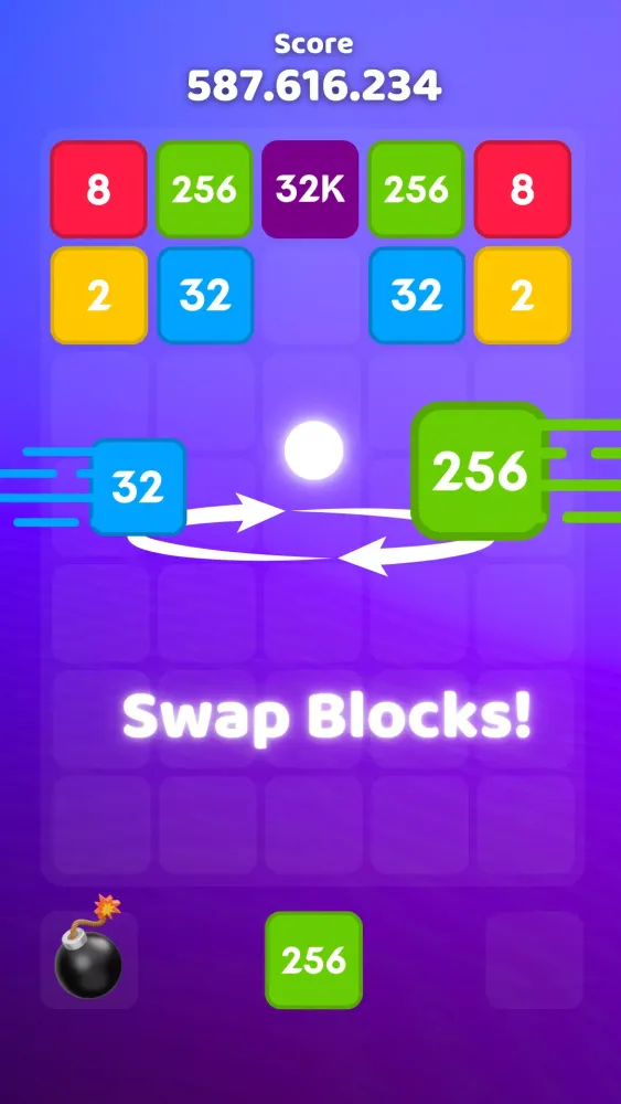 Tangkapan skrin Merge Block 2048