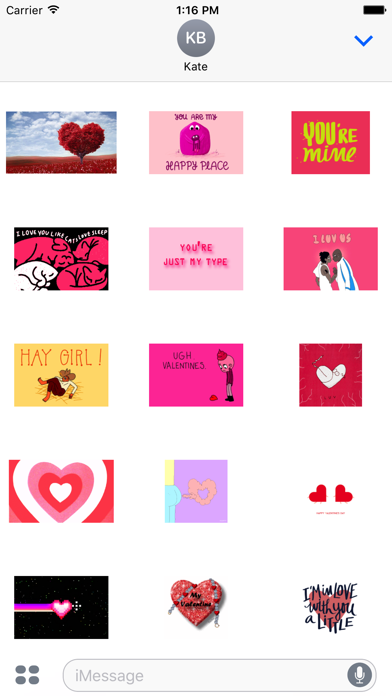Tangkapan skrin Animated Valentine's Stickers