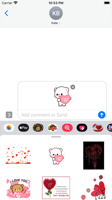 Tangkapan skrin Animated Valentine's Stickers