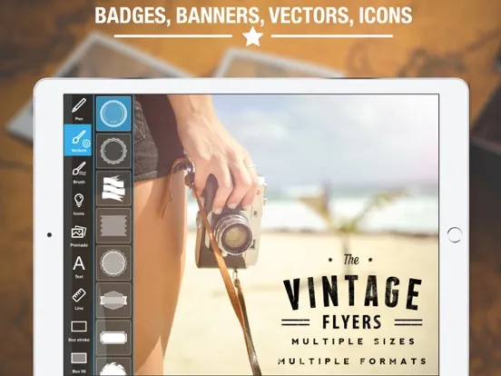 Vintage Logo & Poster Maker iPad  स्क्रीनशॉट