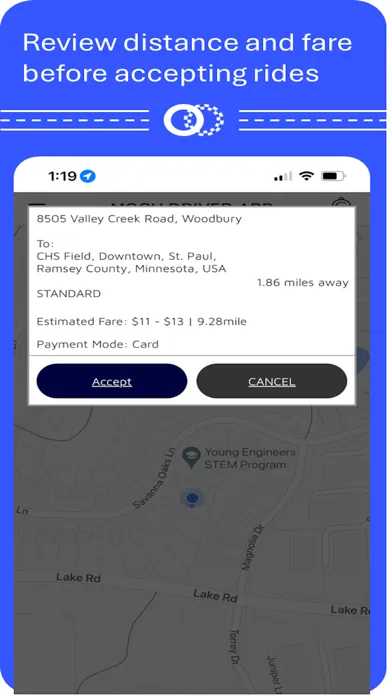 Tangkapan skrin MOOV Driver App
