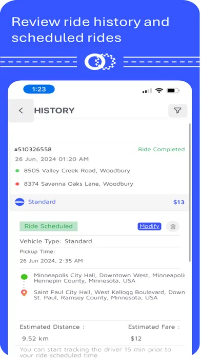 Tangkapan skrin MOOV Driver App