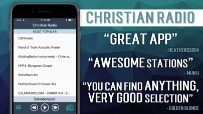 Tangkapan skrin Christian Radio+